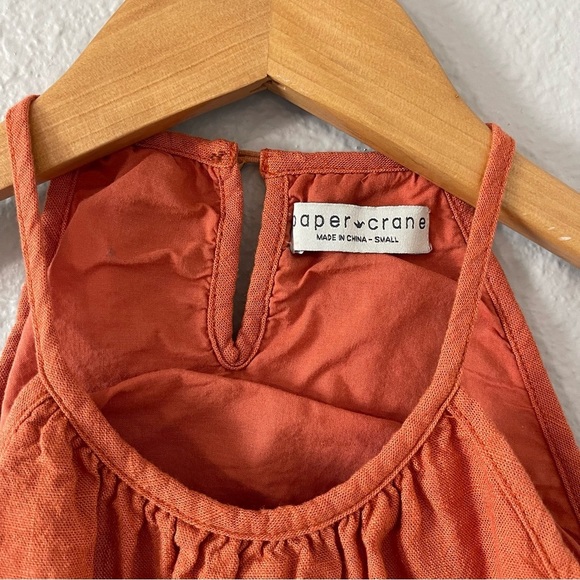 Paper Crane Cut Out Halter Dress Terracotta Orange Boho Maxi Style Size Small - Picture 3 of 6
